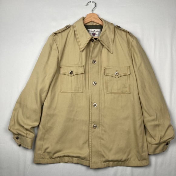 Vintage Casualcraft New York Jacket Weatherwear Kahki Button Down Size 42 - Picture 3 of 7